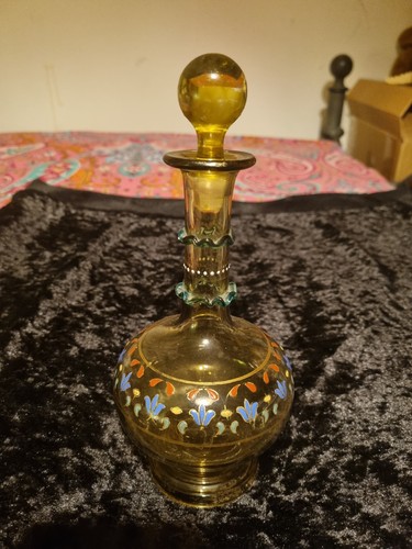 Antique bohemia amber glass - amber,