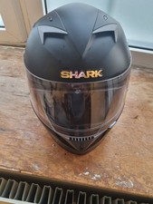 Shark Full Face Motorcycle Helmet Size M-Sun Visor-Pinlock-Matt Black VGC