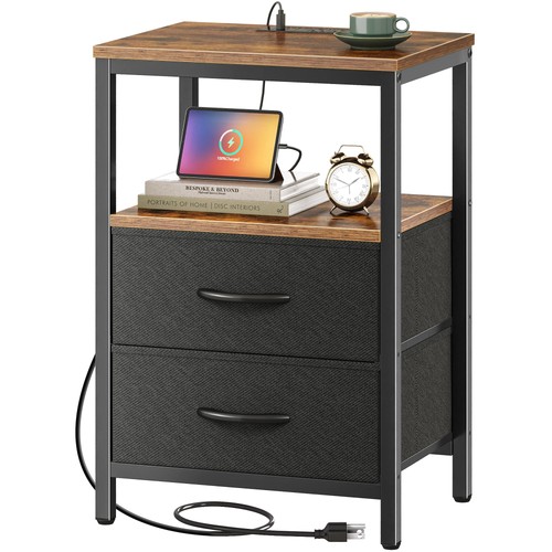 Bedside table with - bedside, charging