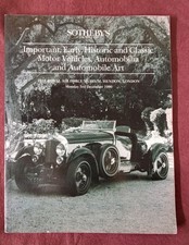SOTHEBYS AUCTION CATALOGUE - 1990 HENDON - CLASSIC CARS AUTOMOBILIA