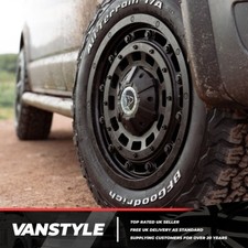 FITS VW TRANSPORTER T5 T6 WOLFRACE OVERLAND 18"  BLACK WHEELS + GRABBER TYRES