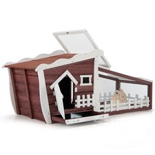 62" Wooden Rabbit Hutch Indoor