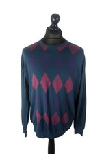 John Smedley Merino Wool Jumper Blue Mens Large Lightweight