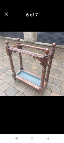 Edwardian oak umbrella stick - edwardian,