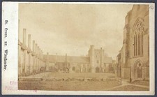 The Hospital of St Cross & Almshouse near Winchester - old cdv photograph