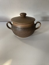 VINTAGE DENBY COTSWOLD TWIN HANDLED SOUP BOWLS WITH LID Vgc