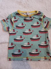 Maxomorra Ship Boat Top Size 80 Scandi Unisex Organic Cotton