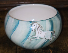 Babbacombe England Studio Pottery Ceramic Bowl Swirl Horse Lauriana