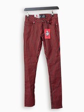 Black and red striped skinny