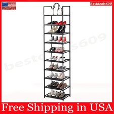 10 Tier Shoe Rack, Tall Narrow
