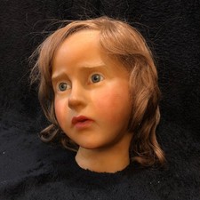 Vintage Antique Life Size YOUNG GIRL - FEMALE WAX MANNEQUIN HEAD - Hair, Eyes