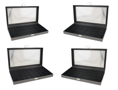 Clear top grey coin - grey,