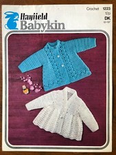 Hayfield 1223 crochet pattern baby DK lace pattern matinee coats in two designs