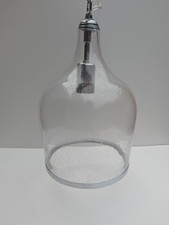 Frosted Bubble Glass Shade Pendant Ceiling Light Pub Home Diner Hardwired Vgc