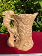 Vintage SlyvaC Rabbit Jug Vase No 1978 brown honey glaze 1950s