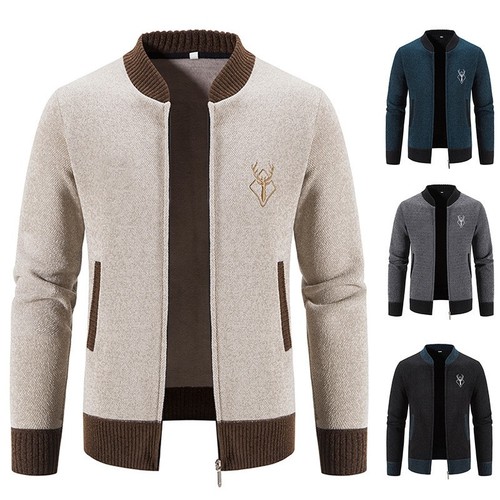 Mens zip thick fleece - mens, lined