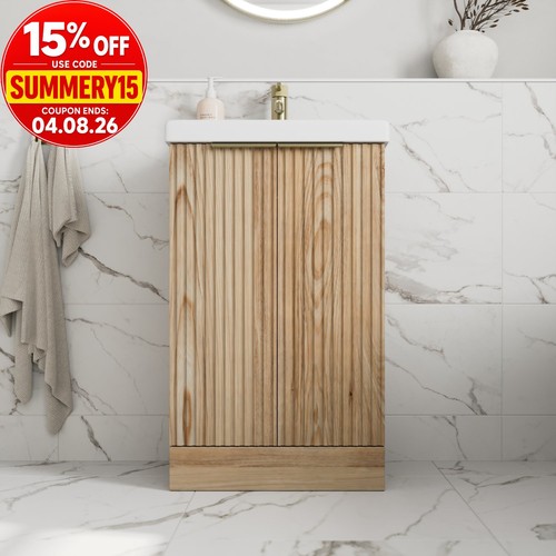 Fluted 500mm bathroom vanity - bathroom,