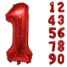 Number Balloons Birthday Red