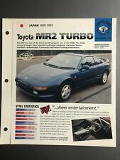 1990 - 1995 Toyota MR2 Turbo Coupe IMP "Hot Cars" Spec Sheet Folder Brochure