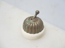 Antique Brass & Ceramic Light Switch Old Dolly Toggle Victorian Jelly Mould