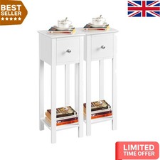 Sturdy White Slim Bedside
