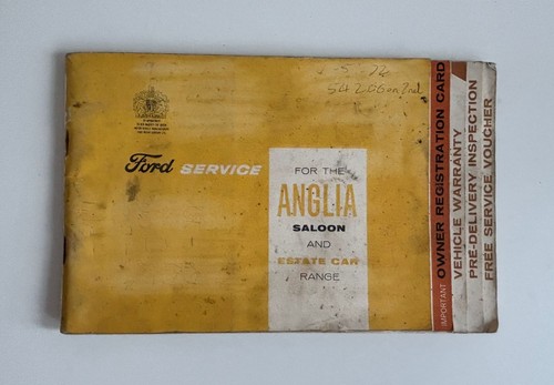 Ford anglia service booklet - anglia,
