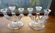 Candelabra pair clear crystal - candelabra,