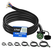 6 FT 7 Pin Trailer Plug Heavy