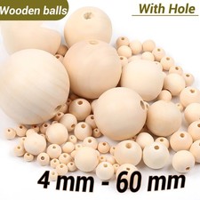 DIY NATURAL ROUND WOODEN BEADS