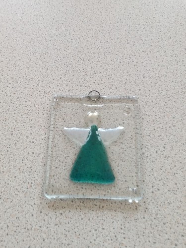 Fused glass angel suncatcher - glass,