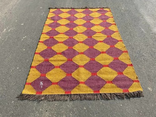 Natural wool jute kilim - wool, carpet