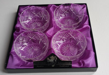 Vintage Set of 4 Edinburgh Hand Cut Lead Crystal Dessert Bowls Boxed