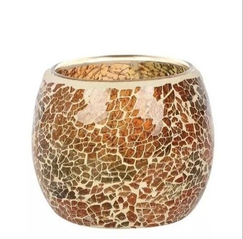 Brown crackle candle - brown,