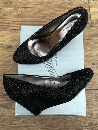 Ladies black shimmer gems - black,