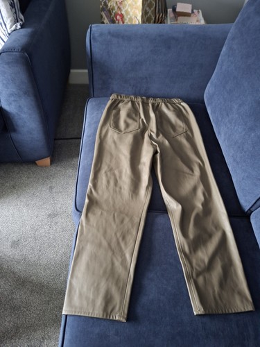 Ladies leather effect trousers - leather,