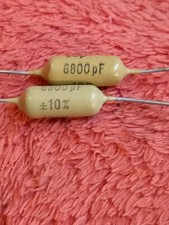 2x Mullard mustard capacitors
