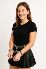 High Security Handcuffs Cover Black Blue Box Waist Belly Chain Transport