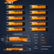 UK Orange Marker Side Led Trailer Truck Lorry Recovery Position Lights Lamp 12V
