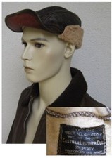 USAF B2 Eastman Leather Cap Flight Cap Sheepskin Vintage Size 7 WWII US Airforce