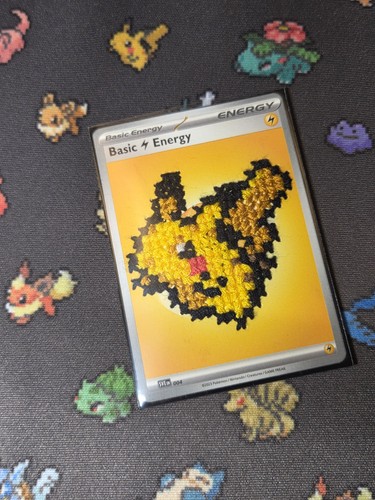 Pixel pikachu cross stitch - cross,