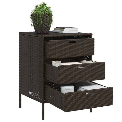 Rattan garden storage cabinet - rattan,