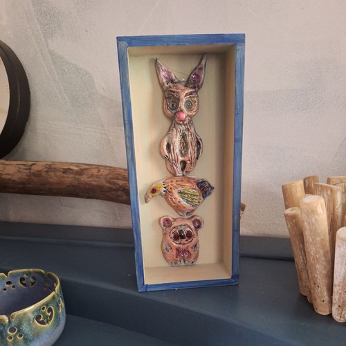 Handmade folk art animal totem - handmade,