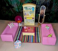 Ikea Barbie Doll House Furniture - Sofa - Table - Mirror - Shelf - Rug- Bean Bag