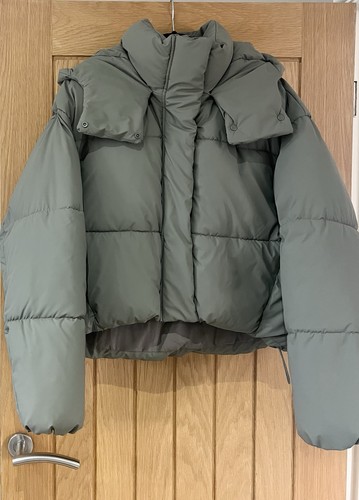 Zara green rubberised - zara, hooded