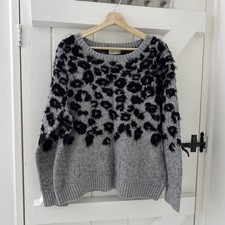 Women’s Marks And Spencer Indigo Collection Size 16 Jumper Leopard Print Grey