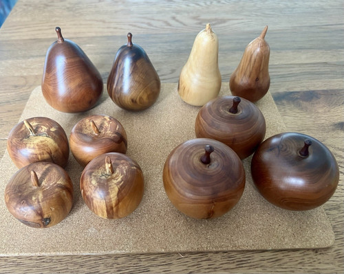 Wooden decorative fruit - wooden, set
