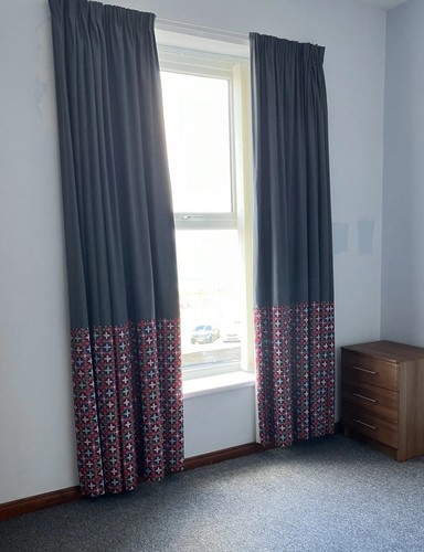 Grey designer hotel curtains - designer,