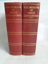 War Memoirs of David Lloyd George Volumes 1 & 2, 1938 Odhams Press, signed