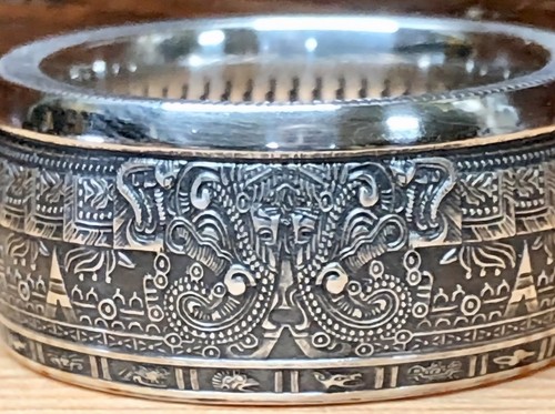 Aztec calendar coin ring 999 - aztec,