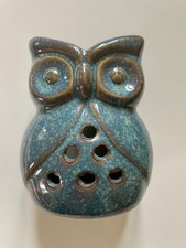 Blue ceramic owl oil - ceramic,